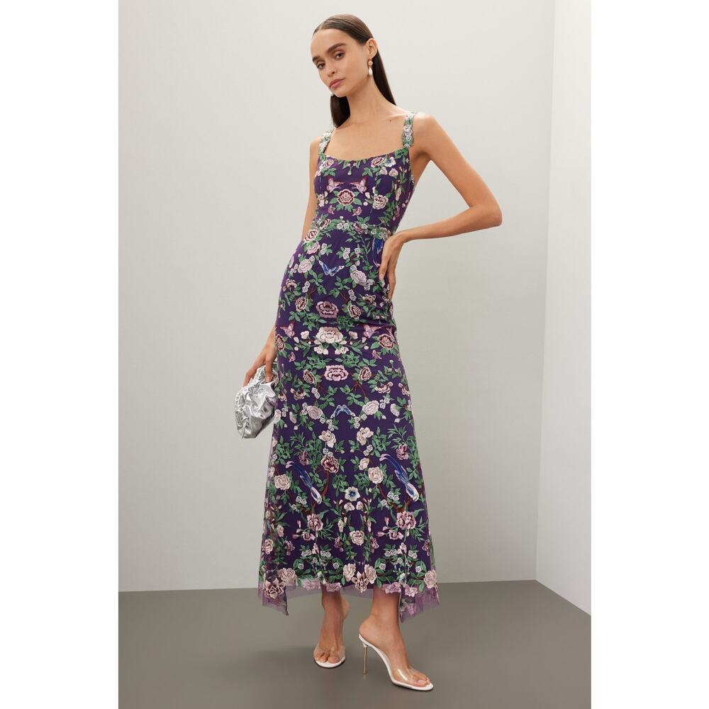 Marchesa Notte Embroidered Floral Gown - Sz 2